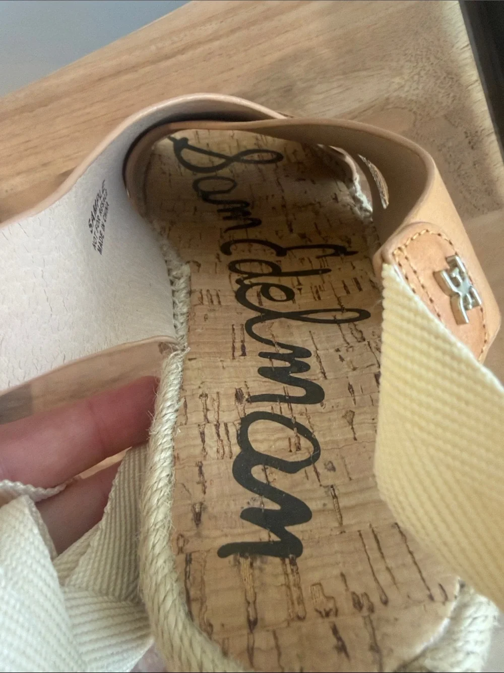 Sam Edelman Tan Leather Crisscross Espadrille Tie Sandals